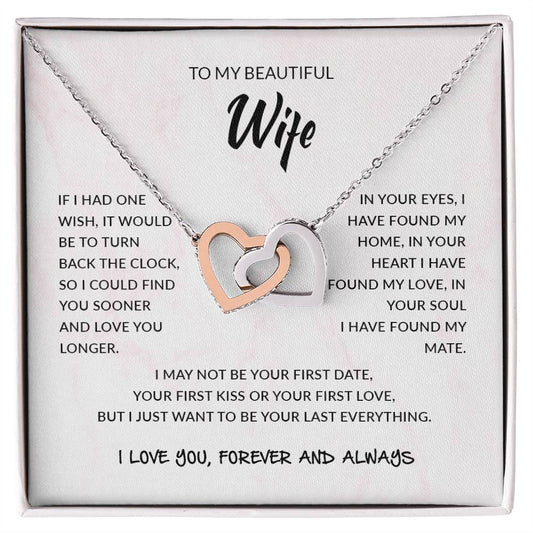 To My Beautiful Wife | Interlocking Hearts necklace